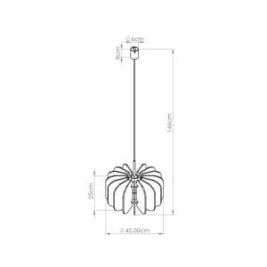 Mula Felt Pendant Light 45cm - navy Bedroom Pendant Lights Great Lighting UK Ltd