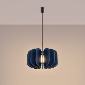 Mula Felt Pendant Light 45cm - navy Bedroom Pendant Lights Great Lighting UK Ltd
