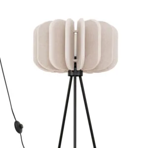 Mula Felt Tripod Floor Light - Natural Bedside Table Lamps Great Lighting UK Ltd