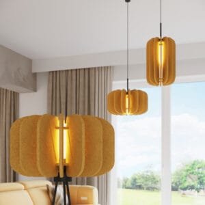 Mula Felt Tripod Floor Light - Yellow Uncategorized Great Lighting UK Ltd