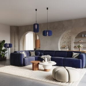 Mula Felt Tripod Floor Light - Navy Uncategorized Great Lighting UK Ltd