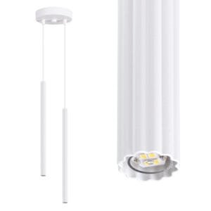 Arche Twin Pendant Light - White Cylinder & Pendant Clusters Great Lighting UK Ltd