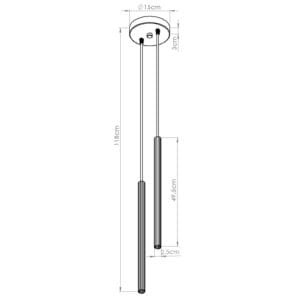 Arche Twin Pendant Light - White Cylinder & Pendant Clusters Great Lighting UK Ltd
