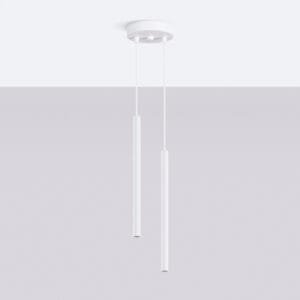 Arche Twin Pendant Light - White Cylinder & Pendant Clusters Great Lighting UK Ltd