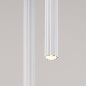 Arche Twin Pendant Light - White Cylinder & Pendant Clusters Great Lighting UK Ltd
