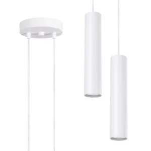 Lagos Twin Cylinder Pendant Cluster - White Cylinder & Pendant Clusters Great Lighting UK Ltd