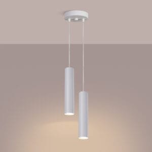 Lagos Twin Cylinder Pendant Cluster - White Uncategorized Great Lighting UK Ltd