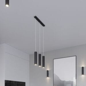 Lagos Twin Cylinder Pendant Cluster - Black Cylinder & Pendant Clusters Great Lighting UK Ltd