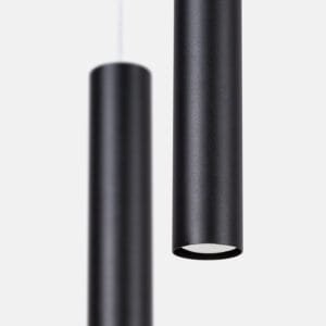 Lagos Twin Cylinder Pendant Cluster - Black Cylinder & Pendant Clusters Great Lighting UK Ltd