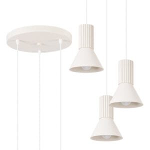 Estria 3-Light Pendant Cluster - Natural Cylinder & Pendant Clusters Great Lighting UK Ltd