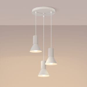 Estria 3-Light Pendant Cluster - Natural Cylinder & Pendant Clusters Great Lighting UK Ltd