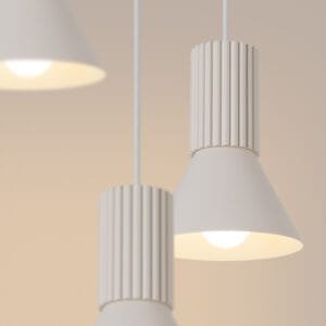 Estria 3-Light Pendant Cluster - Natural Cylinder & Pendant Clusters Great Lighting UK Ltd