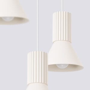 Estria 3-Light Pendant Cluster - Natural Cylinder & Pendant Clusters Great Lighting UK Ltd