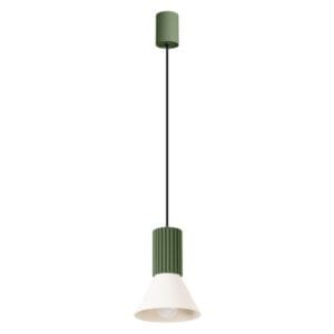 Estria Pendant Light - Natural / Olive Green Coloured Lights Fittings Great Lighting UK Ltd