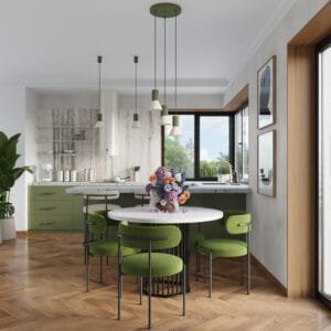 Estria Pendant Light - Natural / Olive Green Coloured Lights Fittings Great Lighting UK Ltd