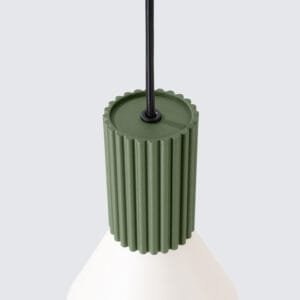 Estria Pendant Light - Natural / Olive Green Coloured Lights Fittings Great Lighting UK Ltd