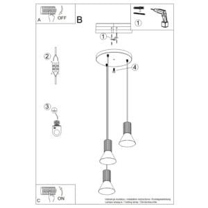 Estria 3-Light Pendant Cluster - Natural / Olive Green Uncategorized Great Lighting UK Ltd