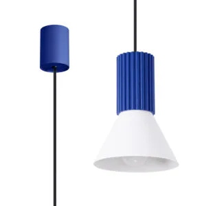 Estria Pendant Light - White / Ultramarine Uncategorized Great Lighting UK Ltd