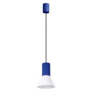 Estria Pendant Light - White / Ultramarine Uncategorized Great Lighting UK Ltd