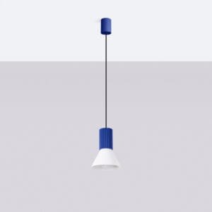 Estria Pendant Light - White / Ultramarine Uncategorized Great Lighting UK Ltd