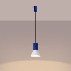 Estria Pendant Light - White / Ultramarine Uncategorized Great Lighting UK Ltd