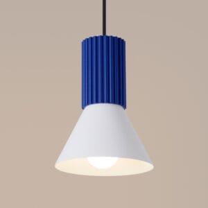 Estria Pendant Light - White / Ultramarine Uncategorized Great Lighting UK Ltd
