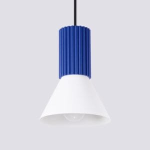 Estria Pendant Light - White / Ultramarine Uncategorized Great Lighting UK Ltd