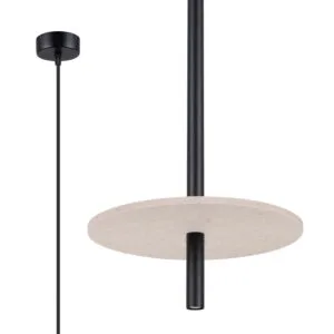 Feltro Felt Disc Pendant Light - Black / Natural Coloured Pendant Lights Great Lighting UK Ltd