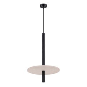 Feltro Felt Disc Pendant Light - Black / Natural Coloured Pendant Lights Great Lighting UK Ltd