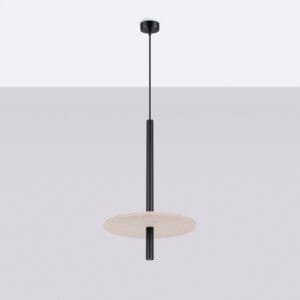 Feltro Felt Disc Pendant Light - Black / Natural Coloured Pendant Lights Great Lighting UK Ltd