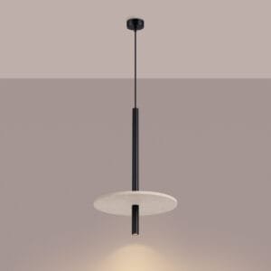 Feltro Felt Disc Pendant Light - Black / Natural Coloured Pendant Lights Great Lighting UK Ltd
