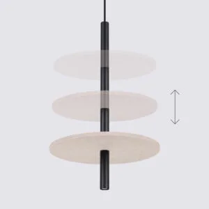 Feltro Felt Disc Pendant Light - Black / Natural Bedroom Pendant Lights Great Lighting UK Ltd