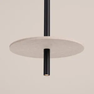 Feltro Felt Disc Pendant Light - Black / Natural Bedroom Pendant Lights Great Lighting UK Ltd