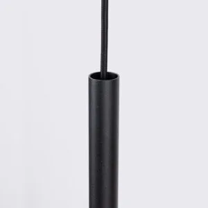 Feltro Felt Disc Pendant Light - Black / Natural Bedroom Pendant Lights Great Lighting UK Ltd