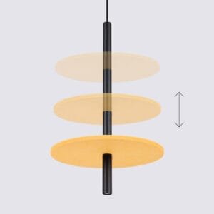 Feltro Felt Disc Pendant Light - Black / Yellow Coloured Pendant Lights Great Lighting UK Ltd