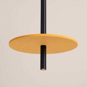 Feltro Felt Disc Pendant Light - Black / Yellow Coloured Pendant Lights Great Lighting UK Ltd