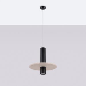 Pelta Felt Disc Pendant Light - Black / Natural Uncategorized Great Lighting UK Ltd