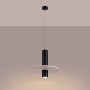 Pelta Felt Disc Pendant Light - Black / Natural Uncategorized Great Lighting UK Ltd