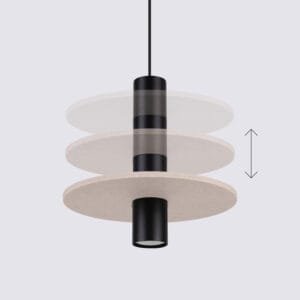 Pelta Felt Disc Pendant Light - Black / Natural Uncategorized Great Lighting UK Ltd