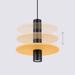 Pelta Felt Disc Pendant Light - Black / Yellow Coloured Ceiling Lights Great Lighting UK Ltd