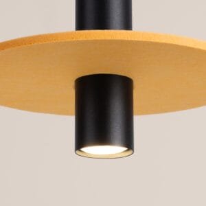 Pelta Felt Disc Pendant Light - Black / Yellow Coloured Ceiling Lights Great Lighting UK Ltd