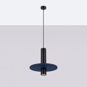 Pelta Felt Disc Pendant Light - Black / Navy Uncategorized Great Lighting UK Ltd