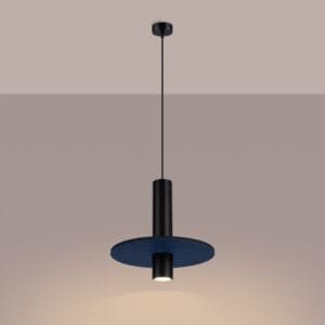 Pelta Felt Disc Pendant Light - Black / Navy Uncategorized Great Lighting UK Ltd