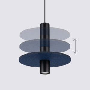 Pelta Felt Disc Pendant Light - Black / Navy Uncategorized Great Lighting UK Ltd