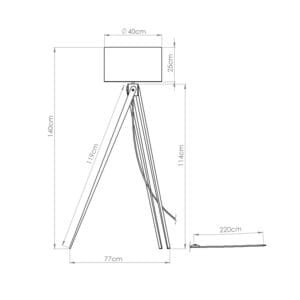 Natt Tripod Floor Light - Navy Uncategorized Great Lighting UK Ltd