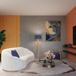 Natt Tripod Floor Light - Navy Uncategorized Great Lighting UK Ltd
