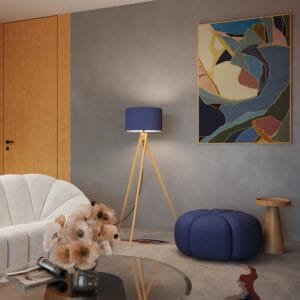 Natt Tripod Floor Light - Navy Uncategorized Great Lighting UK Ltd