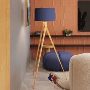 Natt Tripod Floor Light - Navy Uncategorized Great Lighting UK Ltd