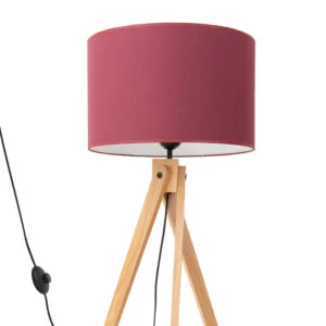 Natt Tripod Floor Light - Burgundy Bedside Table Lamps Great Lighting UK Ltd