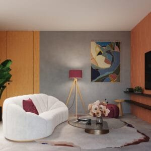 Natt Tripod Floor Light - Burgundy Uncategorized Great Lighting UK Ltd